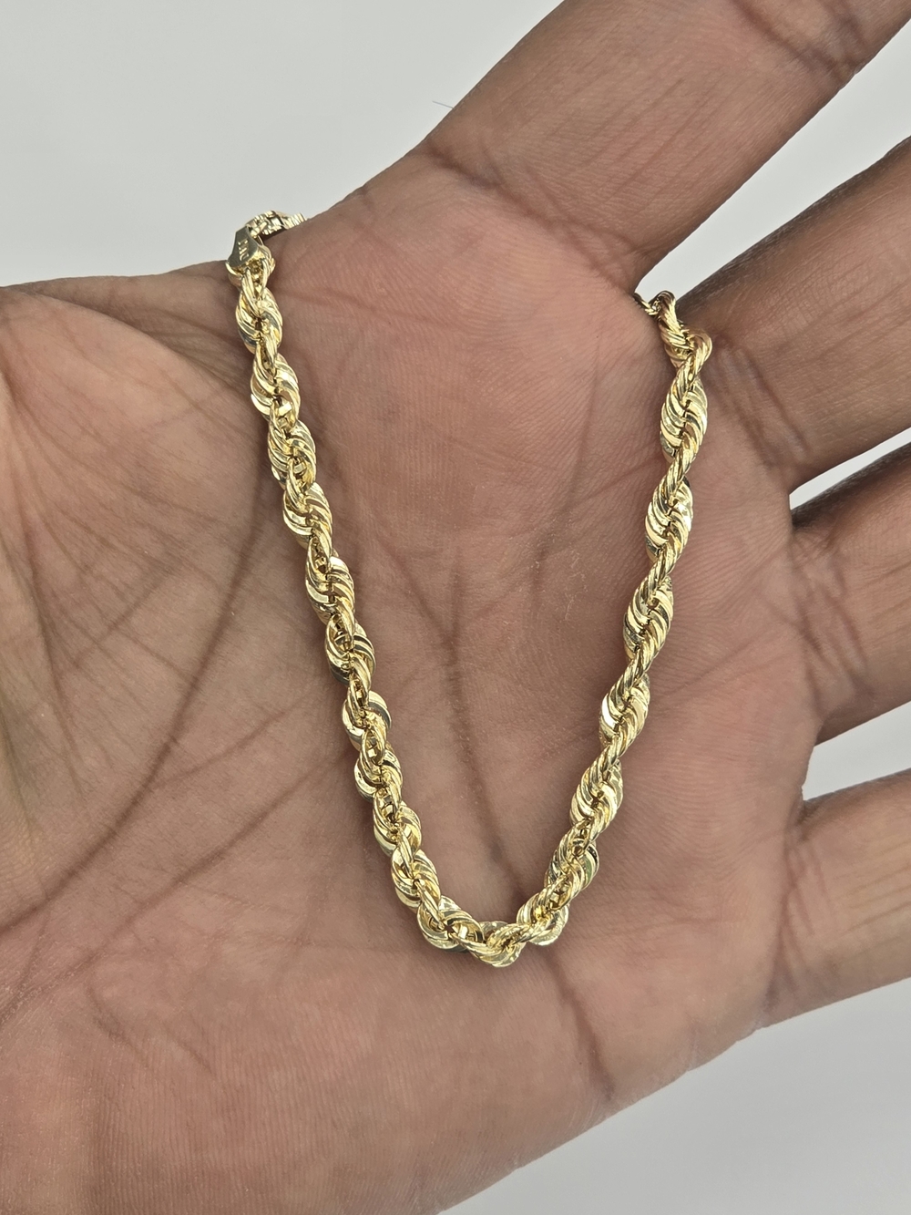 10k Real Gold Rope Bracelet 4mm 7.5 Inch